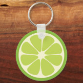 Lemon Lime Green Juicy Summer Citrus Fruit Slice Sleutelhanger (Voorkant)