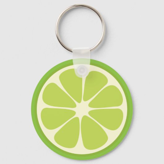 Lemon Lime Green Juicy Summer Citrus Fruit Slice Sleutelhanger (Voorkant)
