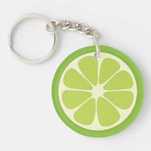 Lemon Lime Green Juicy Summer Citrus Fruit Slice Sleutelhanger