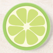 Lemon Lime Green Juicy Summer Citrus Fruit Slice Zandsteen Onderzetter (Voorkant)