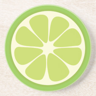 Lemon Lime Green Juicy Summer Citrus Fruit Slice Zandsteen Onderzetter