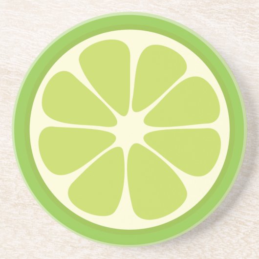 Lemon Lime Green Juicy Summer Citrus Fruit Slice Zandsteen Onderzetter (Voorkant)