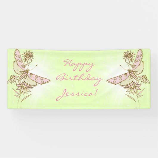 Lemon LIme PInk Butterfly Spandoek (Horizontaal)