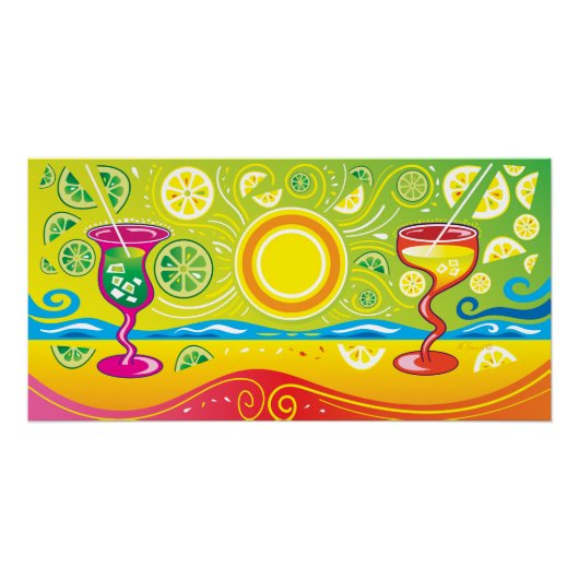Lemon Lime Strandcocktails Perfect Poster (Voorkant)