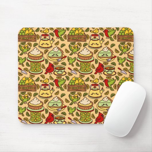 Lemon & Lime Twitter patter mouse pad Muismat (Met muis)