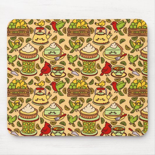 Lemon & Lime Twitter patter mouse pad Muismat (Voorkant)