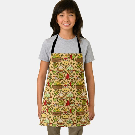 Lemon & Lime Twitter pattern apron Schort (Insitu)