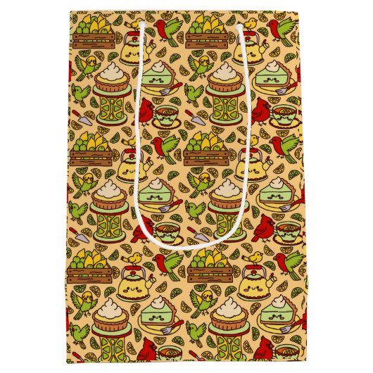 Lemon & Lime Twitter pattern Medium Cadeauzakje (Achterkant)