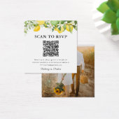 Lemon Limes QR Code Foto Weddenschap RSVP Vierkante Visitekaartjes (Bureau)
