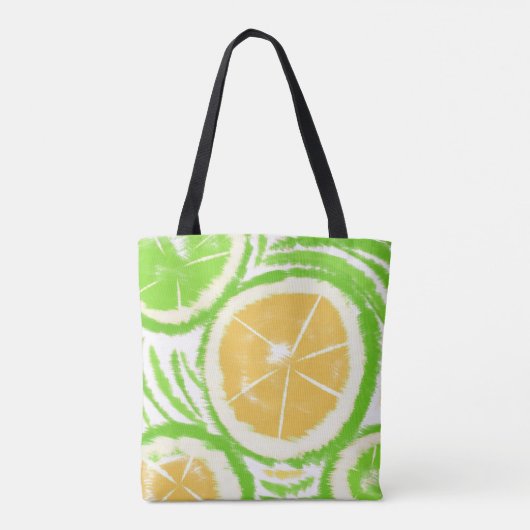 Lemon Limoen Abstracte wervelkolom Tote Bag (Achterkant)