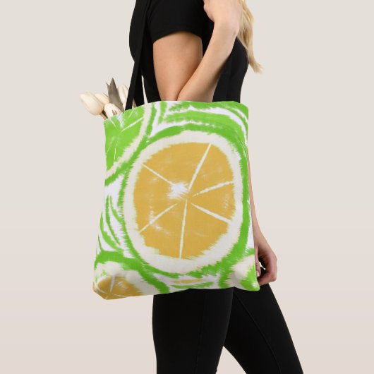 Lemon Limoen Abstracte wervelkolom Tote Bag (Dichtbij)