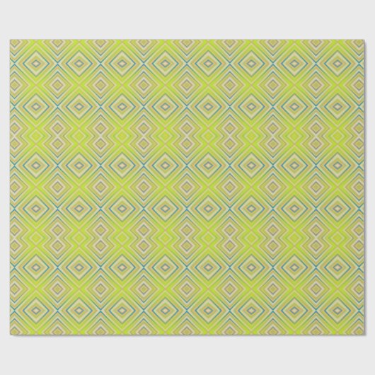 Lemon Limoen Alternative Diamond Pattern Cadeaupapier (Vlak)