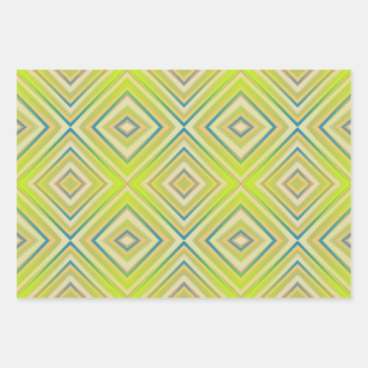Lemon Limoen Alternative Diamond Pattern Inpakpapier Vel (Voorkant 2)