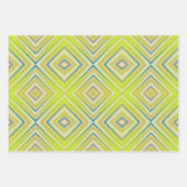 Lemon Limoen Alternative Diamond Pattern Inpakpapier Vel (Voorkant)