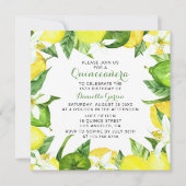 Lemon Limoen Citrus Blossom Waterverf Quinceañera Kaart (Voorkant)
