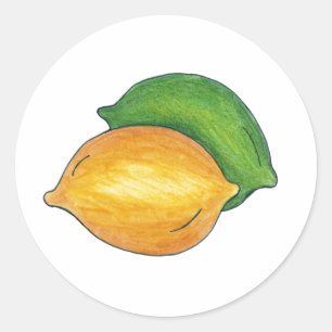 Lemon Limoen Citrus Fruits Fruity Food Grocery Ronde Sticker