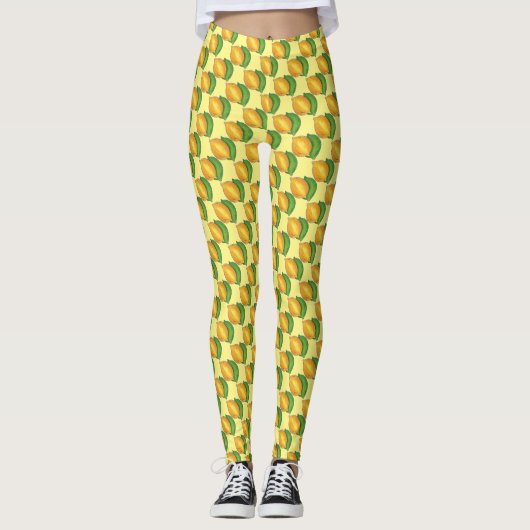 Lemon Limoen Citrus Fruity Lemons n' Limans Leggings (Voorkant)