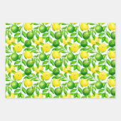 Lemon Limoen Citrus Wrapping Paper Set (Voorkant)