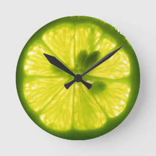 Lemon Limoen Clock Ronde Klok