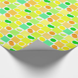 Lemon-, Limoen- en Oranje citrusvruchten-trilpatro Cadeaupapier