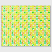 Lemon-, Limoen- en Oranje citrusvruchten-trilpatro Cadeaupapier (Vlak)