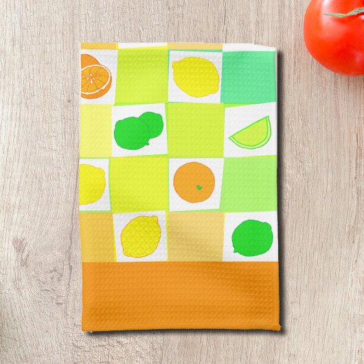 Lemon, Limoen en Sinaasappels Citrus Slice Oranje  Theedoek