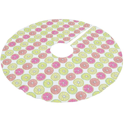 Lemon Limoen Grapefruit Sinaasappel Citrus Fruit K Kerstboom Rok (Gekanteld)