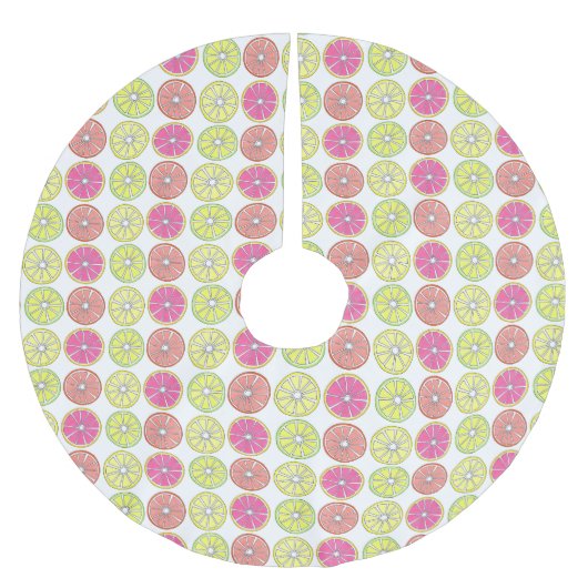 Lemon Limoen Grapefruit Sinaasappel Citrus Fruit K Kerstboom Rok (Voorkant)