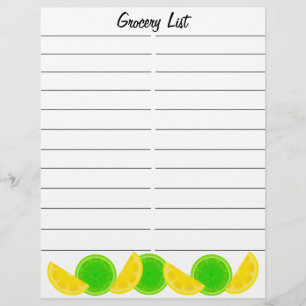 Lemon Limoen Grocery Shopping List Flyer