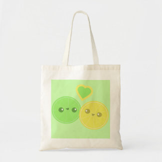 Lemon Limoen Heart Kawaii canvas tas