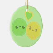 Lemon Limoen Heart Kawaii Keramisch Ornament (Rechts)