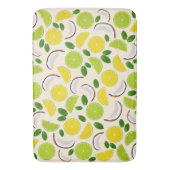 Lemon limoen kokosnoot en mint gelukkig patroon badmat (Voorkant Verticaal)
