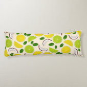 Lemon limoen kokosnoot en mint gelukkig patroon lichaamskussen (Achterkant)