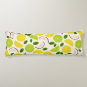 Lemon limoen kokosnoot en mint gelukkig patroon lichaamskussen (Voorkant)