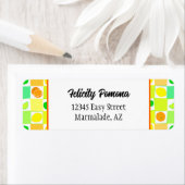 Lemon, Limoen Oranje Citrus Fruit Pattern Editable Etiket (Insitu)