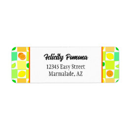 Lemon, Limoen Oranje Citrus Fruit Pattern Editable Etiket