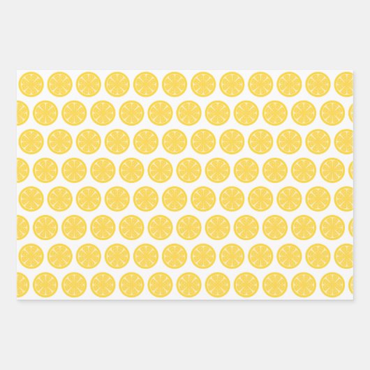 Lemon Limoen Oranje omslagpapier, set van 3 Inpakpapier Vel (Voorkant)