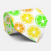 Lemon Limoen Oranje Segment Patroon Stropdas (Opgerold)