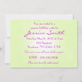 Lemon Limoen Roze Butterfly Birthday Invitation Ka Kaart (Achterkant)