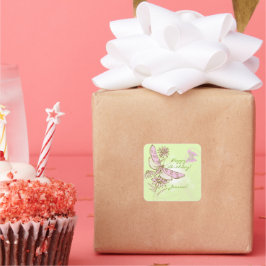 Lemon Limoen roze vlinder Stickers