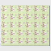 Lemon Limoen Roze vlinderbloempapier Cadeaupapier (Vlak)