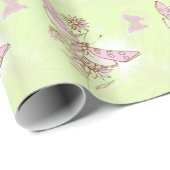 Lemon Limoen Roze vlinderbloempapier Cadeaupapier (Rol Hoek)