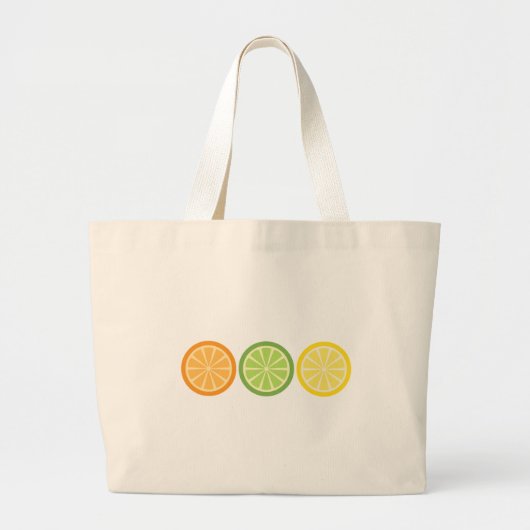 Lemon Limoen Sinaasappel Grote Tote Bag (Voorkant)