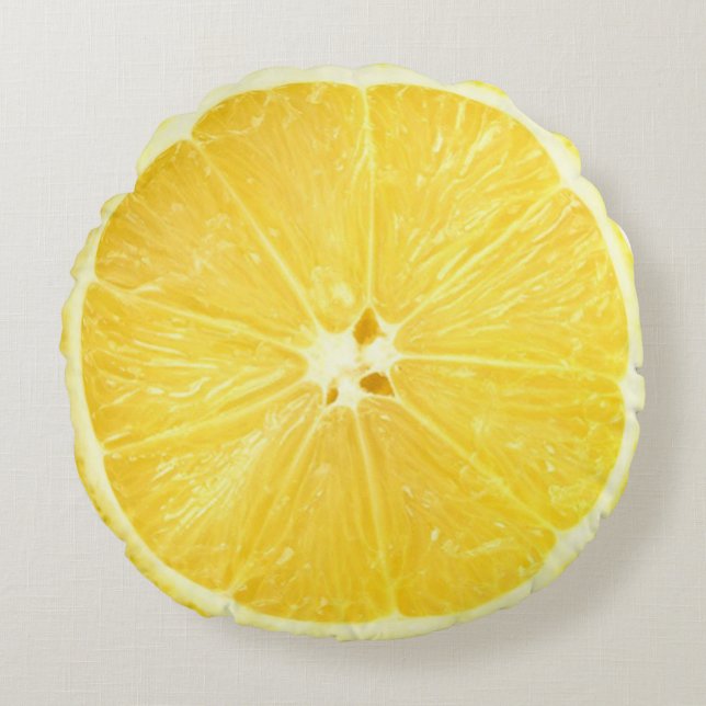 Lemon Limoen Slice Rond Kussen (Voorkant)