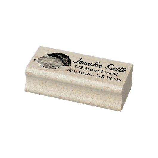 Lemon Limoen Tart Sour Citrus Fruit Foodie Adres Rubberstempel (Stempel)