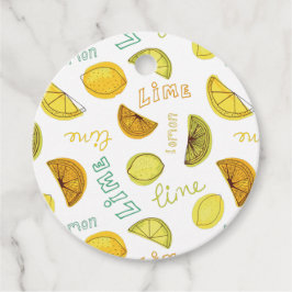 Lemon & Limoen Zesty Fruit Pattern Bedankjes Labels