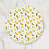 Lemon & Limoen Zesty Fruit Pattern Bedankjes Labels (Achterkant)