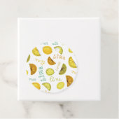 Lemon & Limoen Zesty Fruit Pattern Bedankjes Labels (In situ)