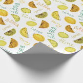 Lemon & Limoen Zesty Fruit Pattern Cadeaupapier (Hoek)