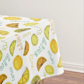 Lemon & Limoen Zesty Fruit Pattern Short Tafelkleed (Voorbeeld)